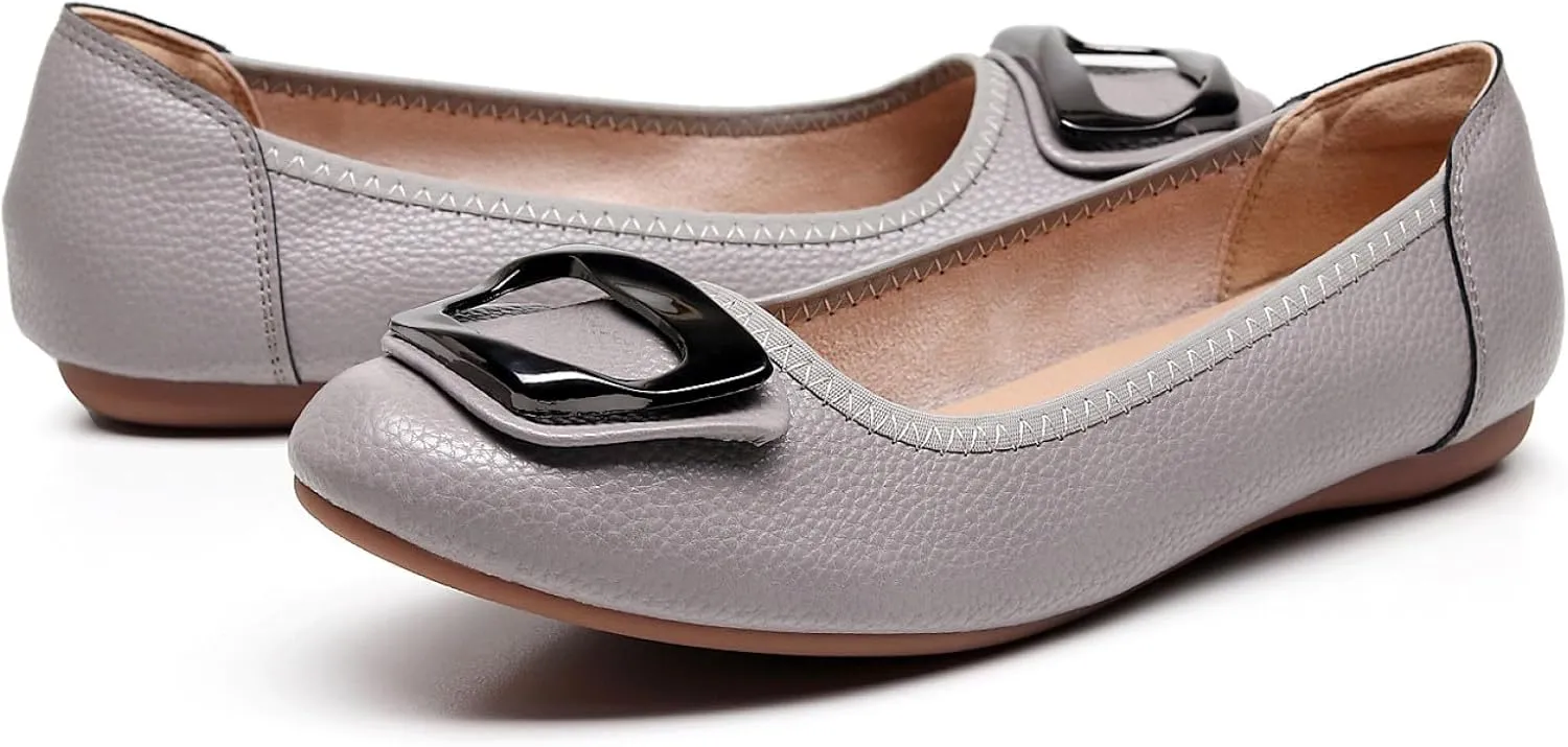 VenusCelia Women's Buckle Dance Flats Shoe