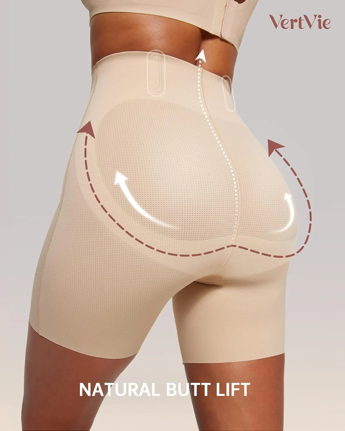 Vertvie Tummy Control Shapewear Shorts for Women Butt Lifting Body Shaper Shorts High Waisted Seamless Girdles Under Dress