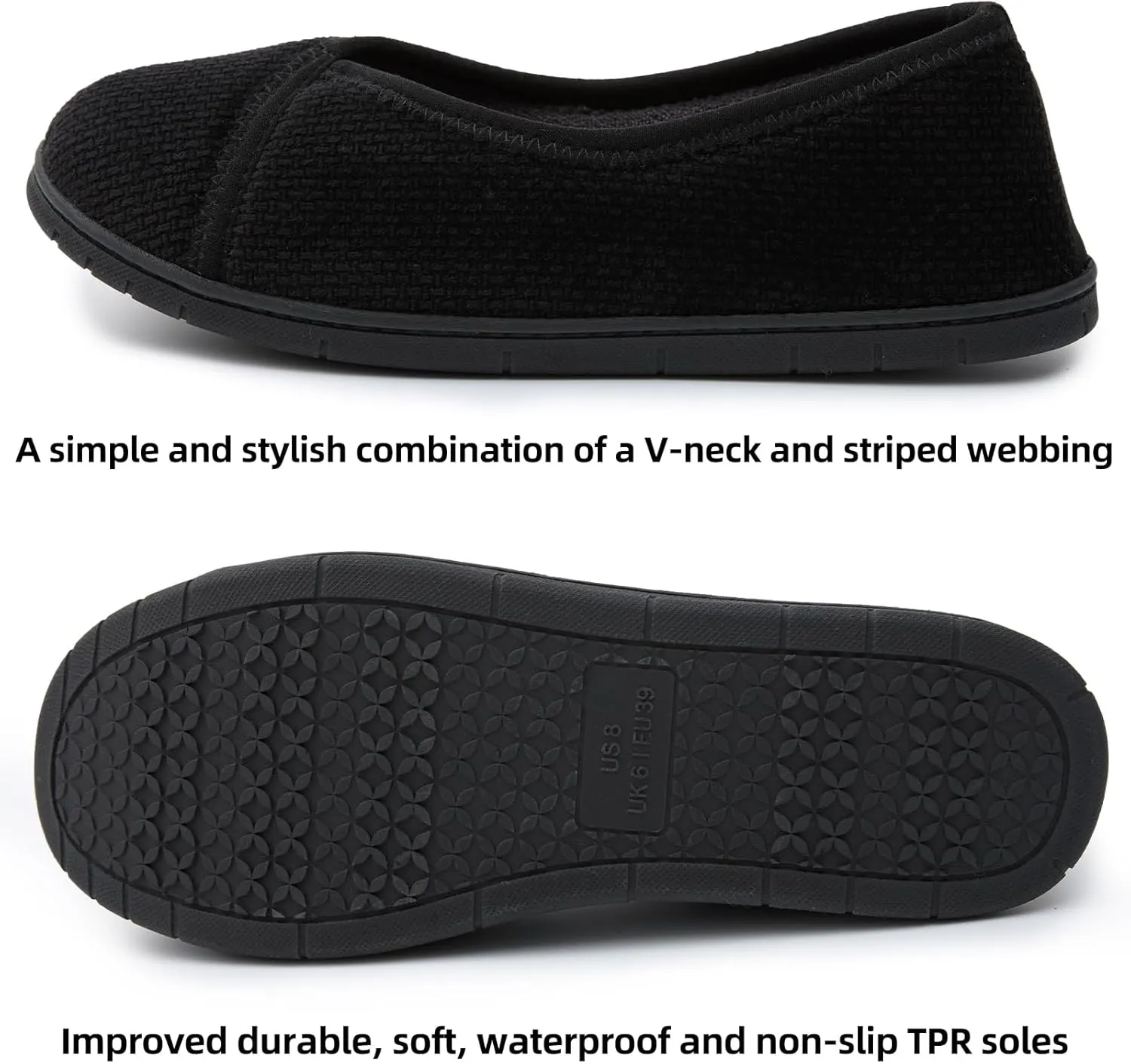 WALKFUN Women's Lightweight Portable House Shoes Slip on Memory Foam Indoor Slippers