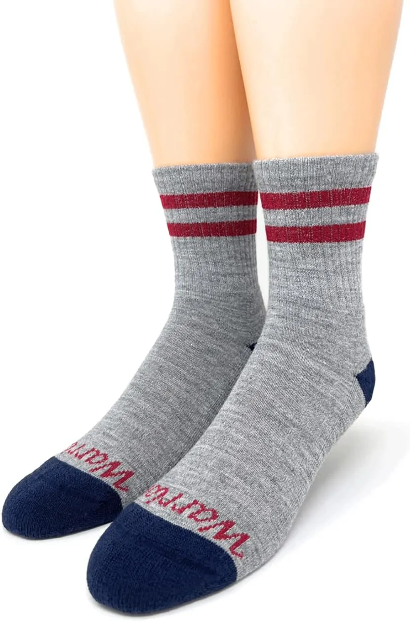 Warrior Alpaca Socks - Comfort Cushioned Retro Athletic Quarter Crew for Adults - Unisex
