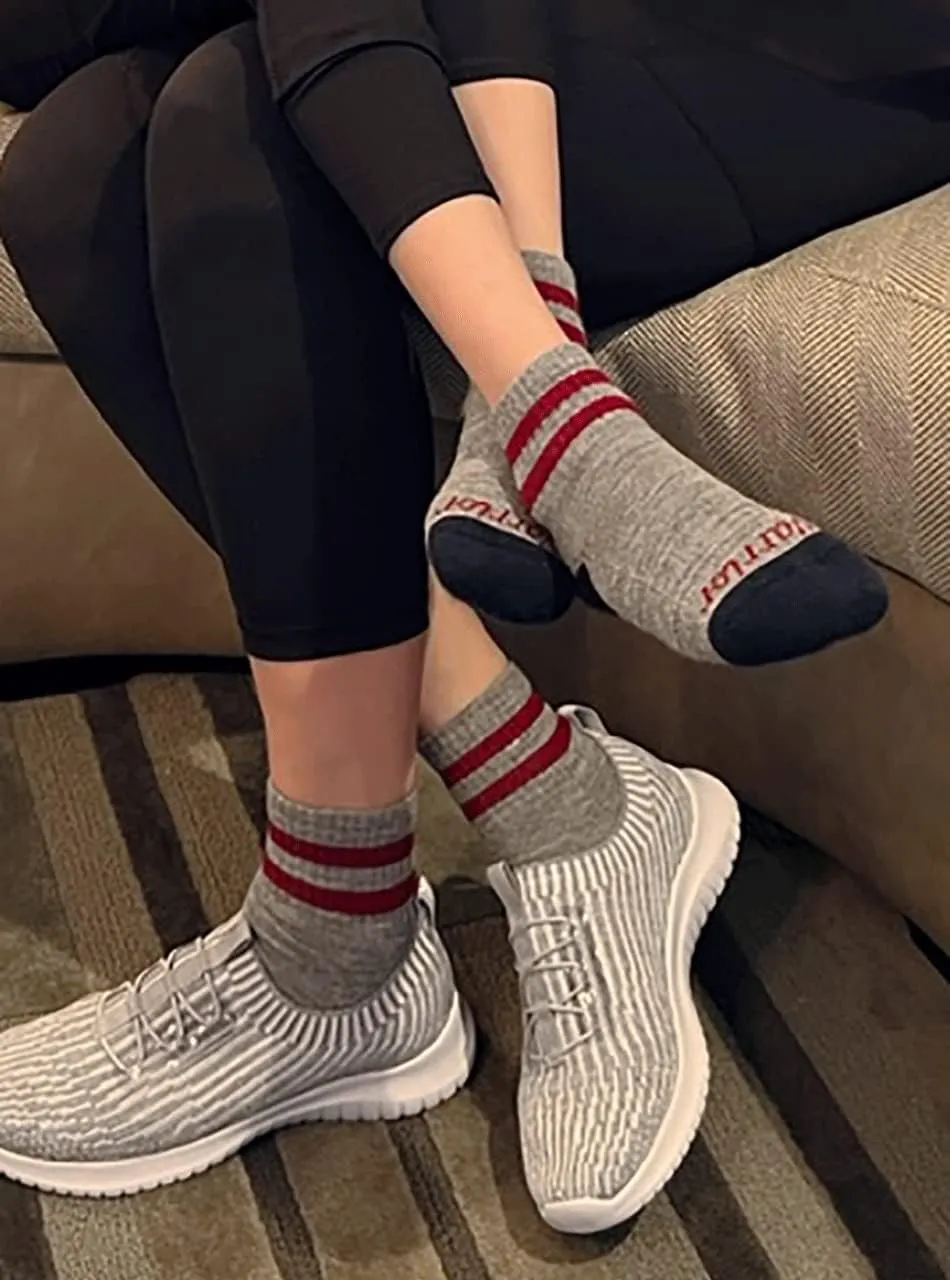 Warrior Alpaca Socks - Comfort Cushioned Retro Athletic Quarter Crew for Adults - Unisex