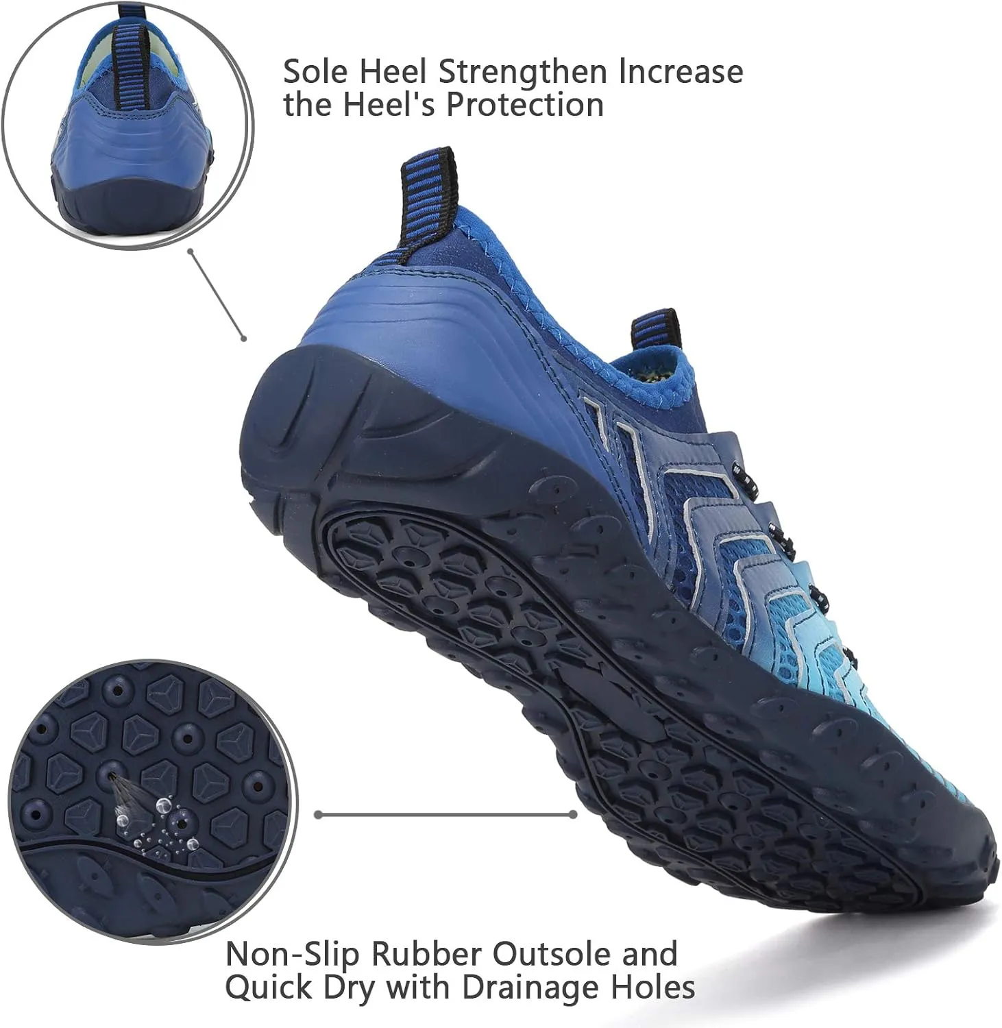 WateLves Water Shoes Mens Womens Barefoot Beach Swim Shoes Quick-Dry Aqua Socks for Surf Pool Yoga Water Aerobics