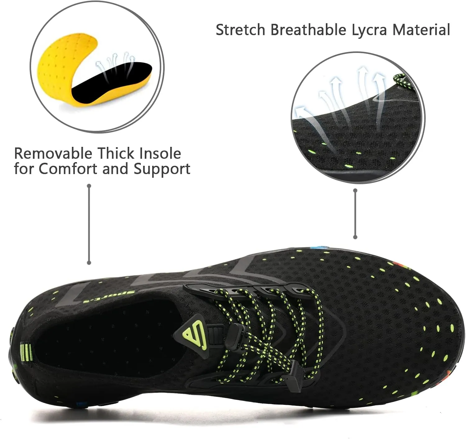 WateLves Water Shoes Mens Womens Barefoot Beach Swim Shoes Quick-Dry Aqua Socks for Surf Pool Yoga Water Aerobics