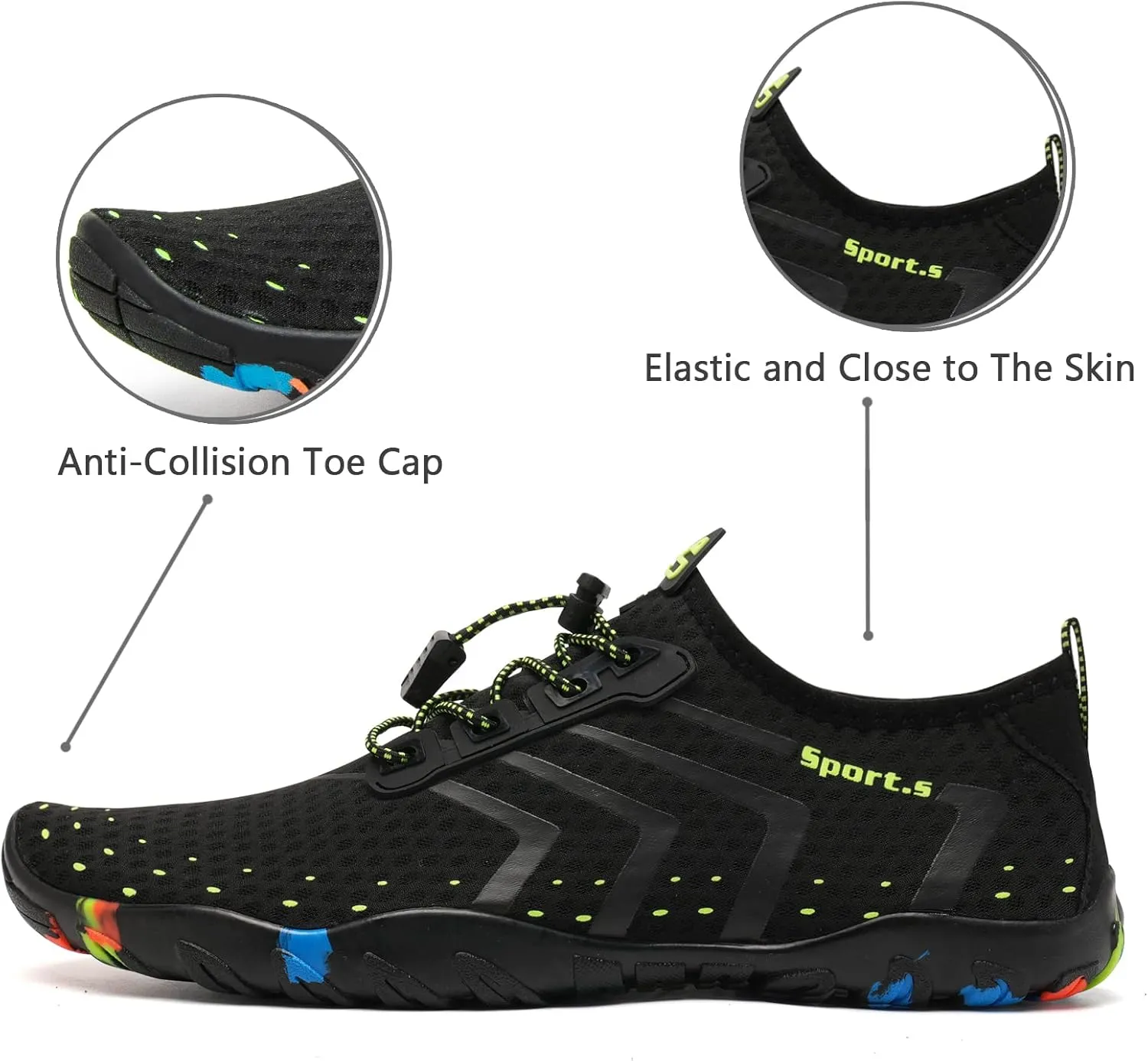 WateLves Water Shoes Mens Womens Barefoot Beach Swim Shoes Quick-Dry Aqua Socks for Surf Pool Yoga Water Aerobics
