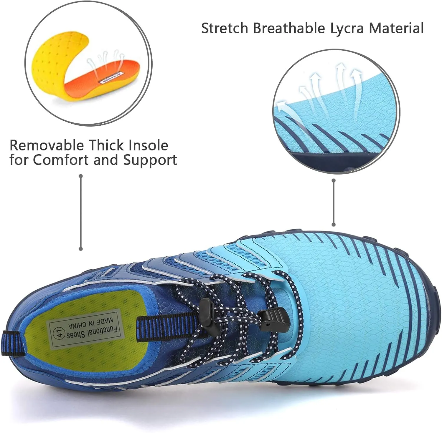 WateLves Water Shoes Mens Womens Barefoot Beach Swim Shoes Quick-Dry Aqua Socks for Surf Pool Yoga Water Aerobics