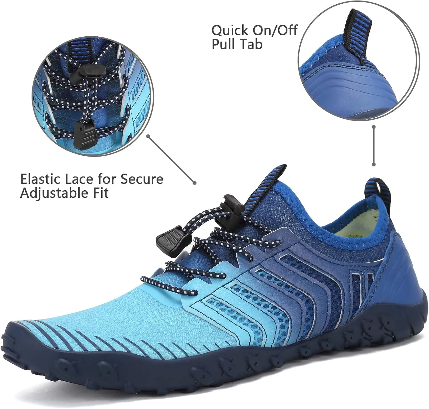 WateLves Water Shoes Mens Womens Barefoot Beach Swim Shoes Quick-Dry Aqua Socks for Surf Pool Yoga Water Aerobics