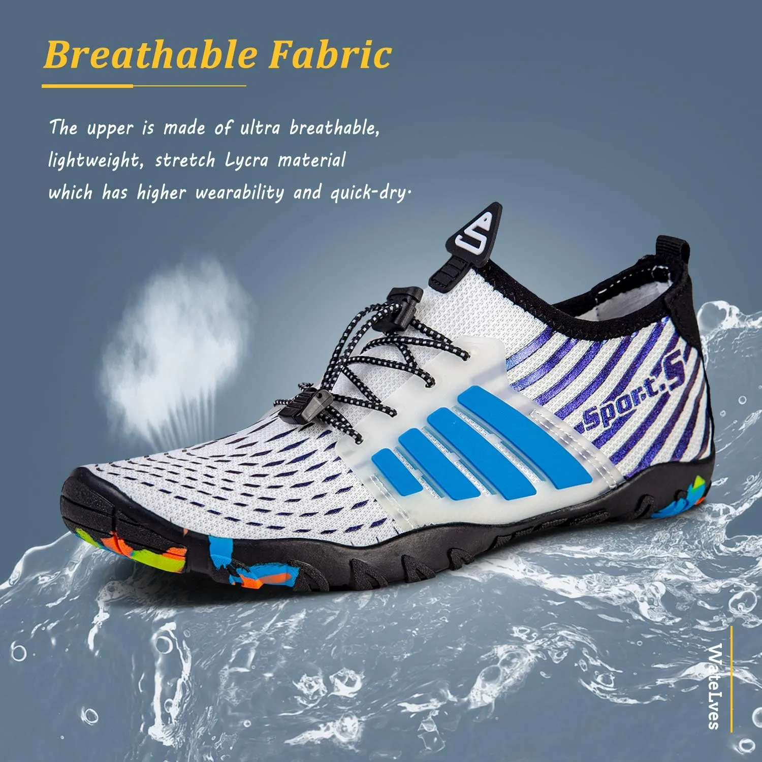 WateLves Water Shoes Mens Womens Beach Swim Shoes Quick-Dry Aqua Socks Pool Shoes for Surf Yoga Water Aerobics