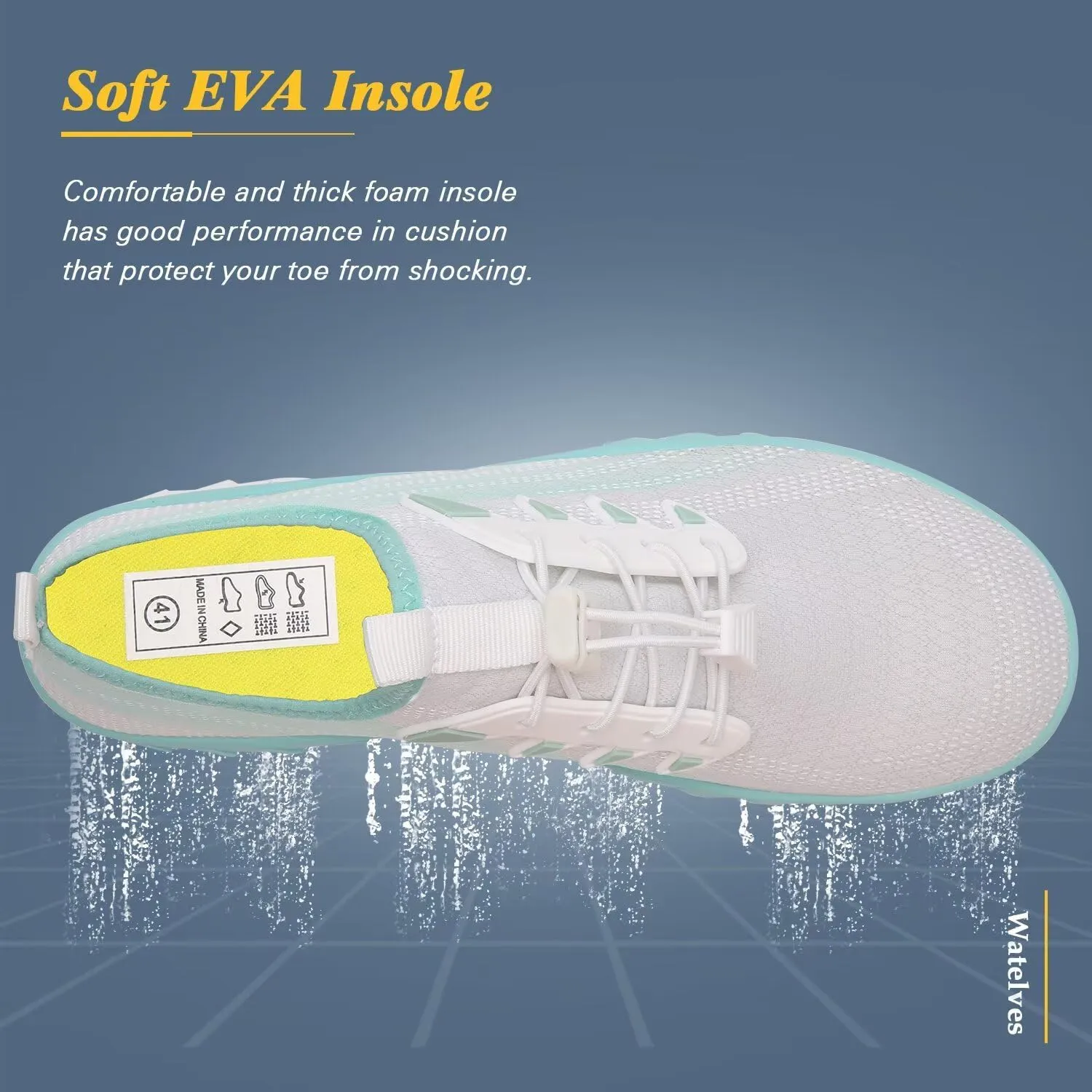 WateLves Water Shoes Mens Womens Beach Swim Shoes Quick-Dry Aqua Socks Pool Shoes for Surf Yoga Water Aerobics