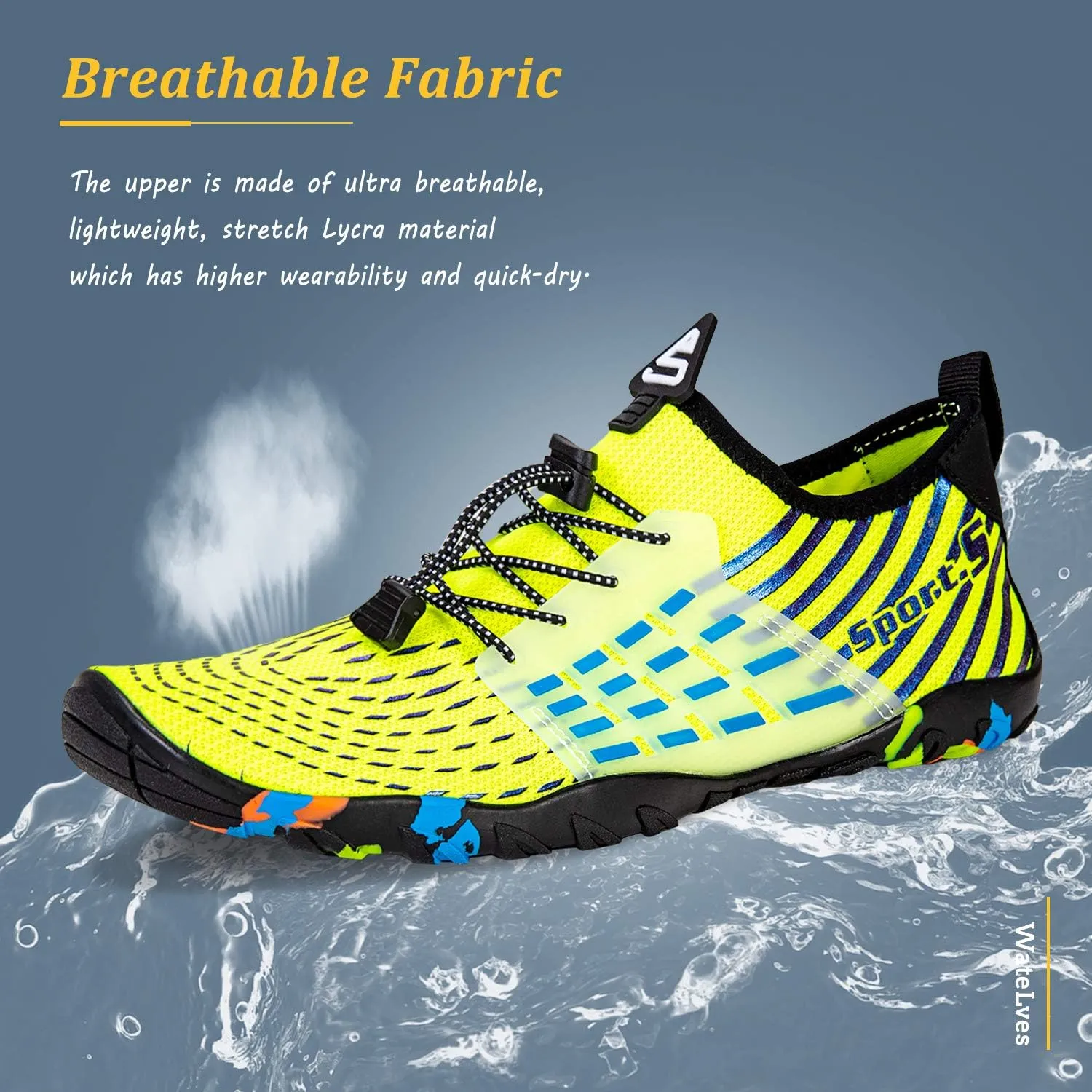 WateLves Water Shoes Mens Womens Beach Swim Shoes Quick-Dry Aqua Socks Pool Shoes for Surf Yoga Water Aerobics
