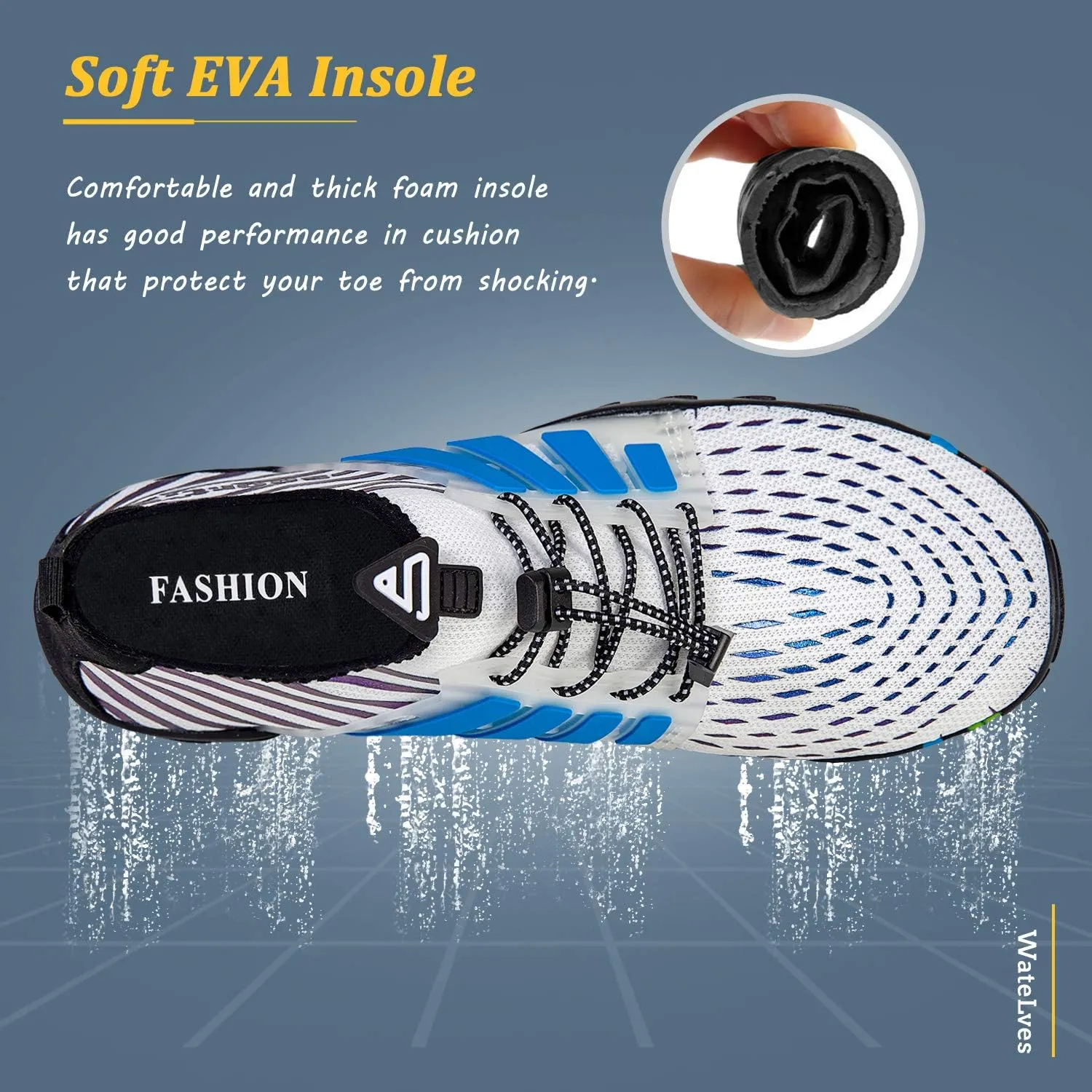 WateLves Water Shoes Mens Womens Beach Swim Shoes Quick-Dry Aqua Socks Pool Shoes for Surf Yoga Water Aerobics