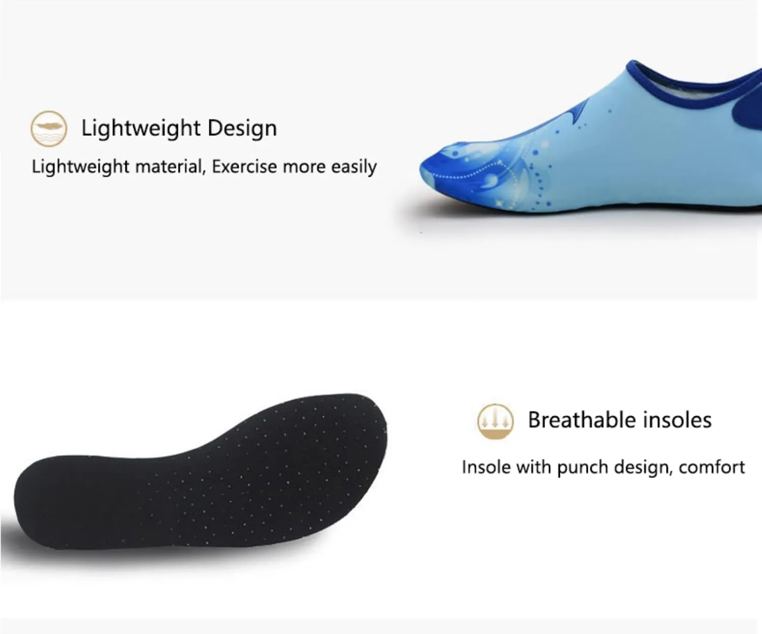 Water Shoes for Girls Boys Toddler Non-Slip Quick Dry Aqua Shoes for Beach Outdoor Sports 2 Pairs