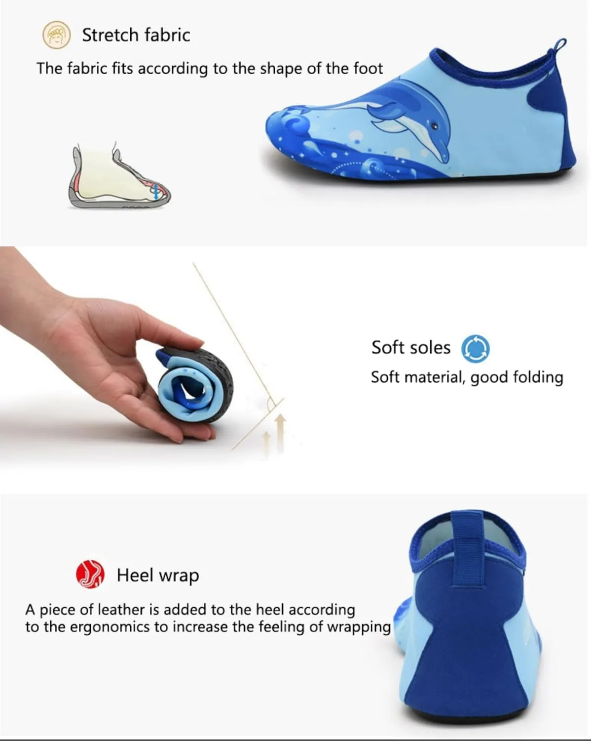 Water Shoes for Girls Boys Toddler Non-Slip Quick Dry Aqua Shoes for Beach Outdoor Sports 2 Pairs