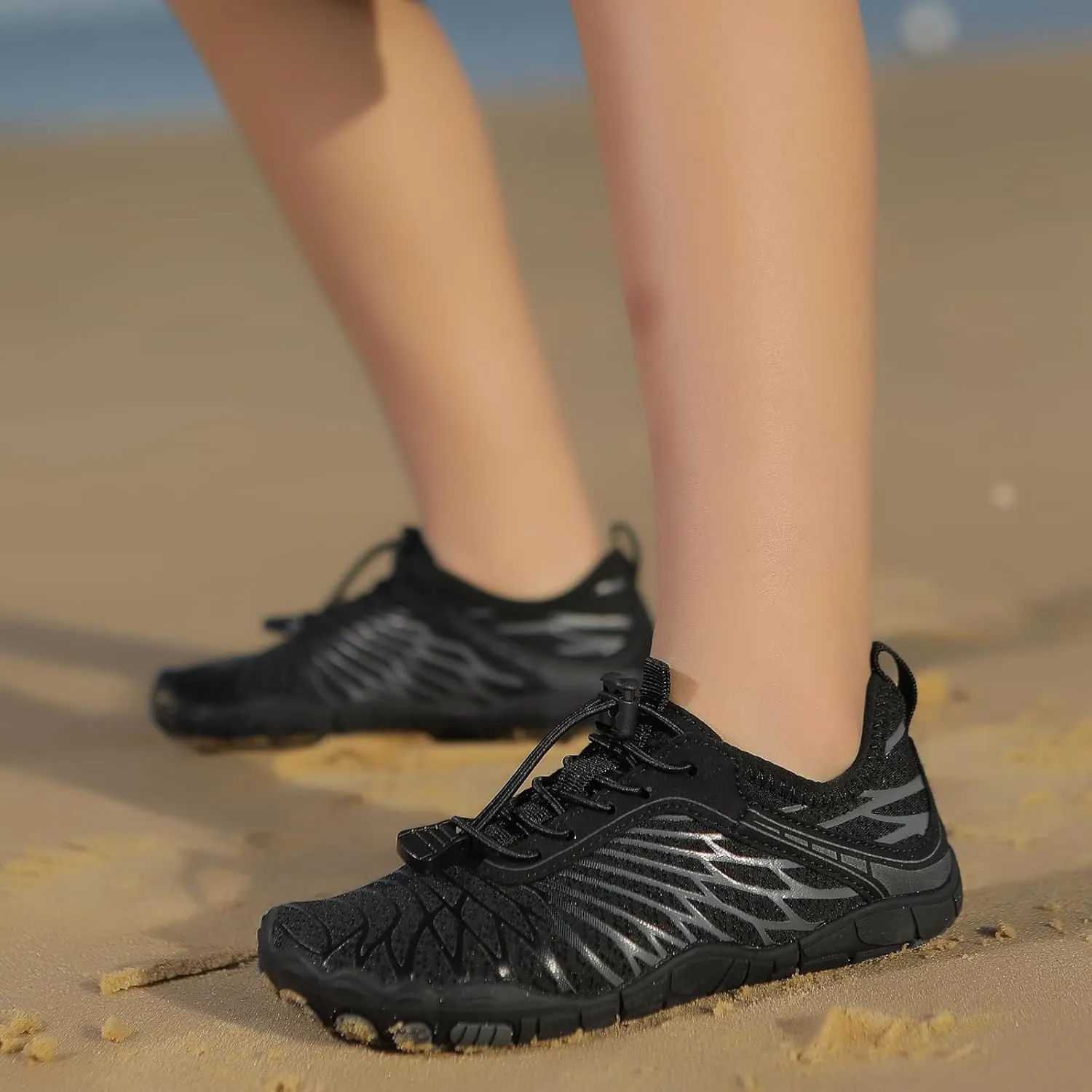 Water Shoes for Kids Boys Girls Aqua Barefoot Shoes with Wide Toe Box, Quick Dry & Non-Slip Breathable Walking Sneakers for Beach Pool Swim Sports Hiking