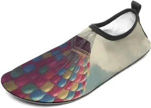 Water Shoes for Women Men Swim Beach Shoes Quick Dry Barefoot Aqua Shoes Hot Air Balloon Take Wooden House Sport Shoes Hiking Shoes 11/12women,9/10men