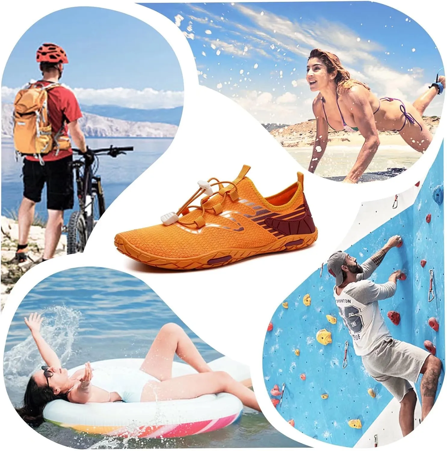 Water Shoes Mens Womens Beach Swim Shoes Quick-Dry Aqua Socks Pool Shoes for Surf Yoga Water Aerobics