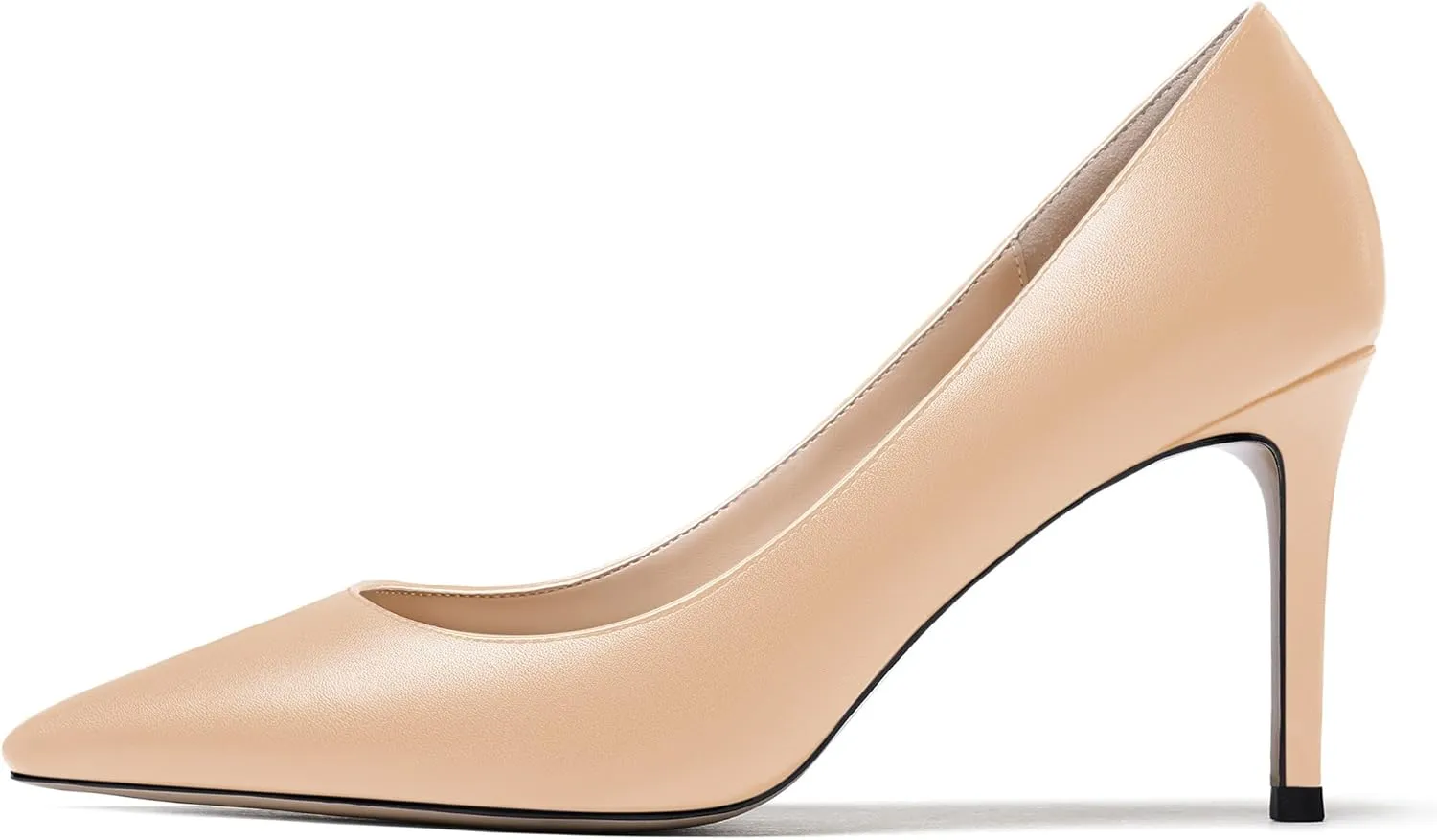WAYDERNS Women's Matte Pointed Toe Slip On Stiletto High Heel Pumps Wedding Dress Shoes 3.5 Inch