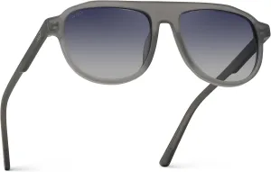 WearMe Pro Bold Retro Polarized Aviator Sunglasses | Geometric Flat Top Frame Design, Gradient Lenses