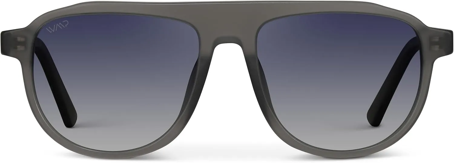 WearMe Pro Bold Retro Polarized Aviator Sunglasses | Geometric Flat Top Frame Design, Gradient Lenses