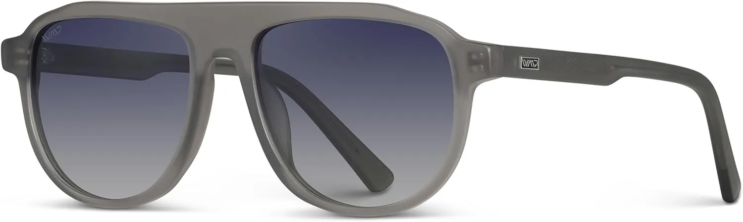 WearMe Pro Bold Retro Polarized Aviator Sunglasses | Geometric Flat Top Frame Design, Gradient Lenses