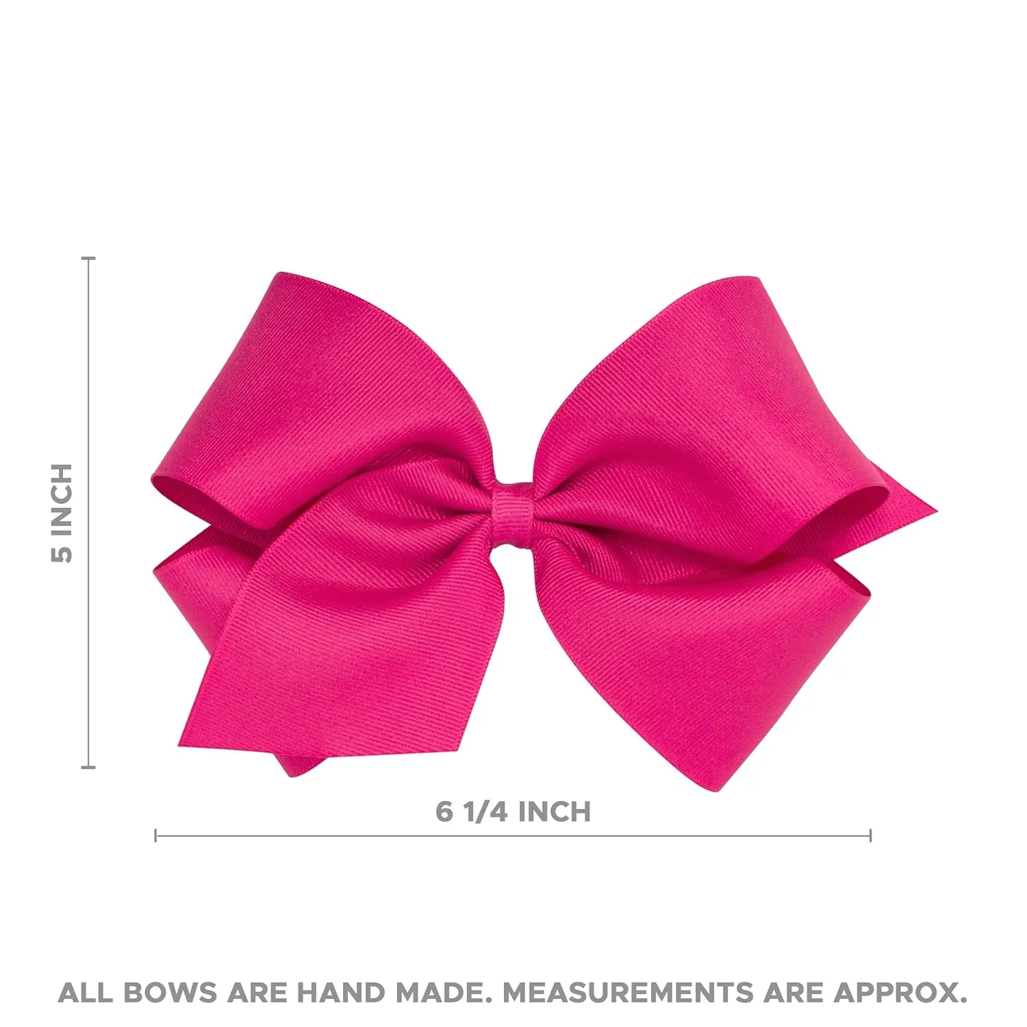 Wee Ones Girls' 6 Piece Set of Bows, Solid Grosgrain Variety Pack on a WeeStay No-Slip Hair Clip, King, Pearl Pink, Light Orchid, Millennium Blue, Antique White, Gray, Watermelon