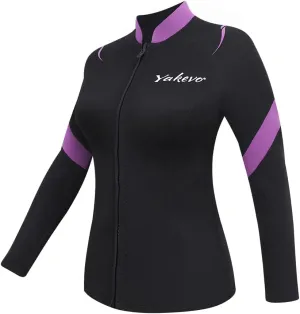 Wetsuit Top Men,2mm Mens Wetsuit Top 3mm Long Sleeve Wetsuit Jacket Men Front Zip Warm Wets Suit Jackets for Men Stretch Mens Wetsuit Top