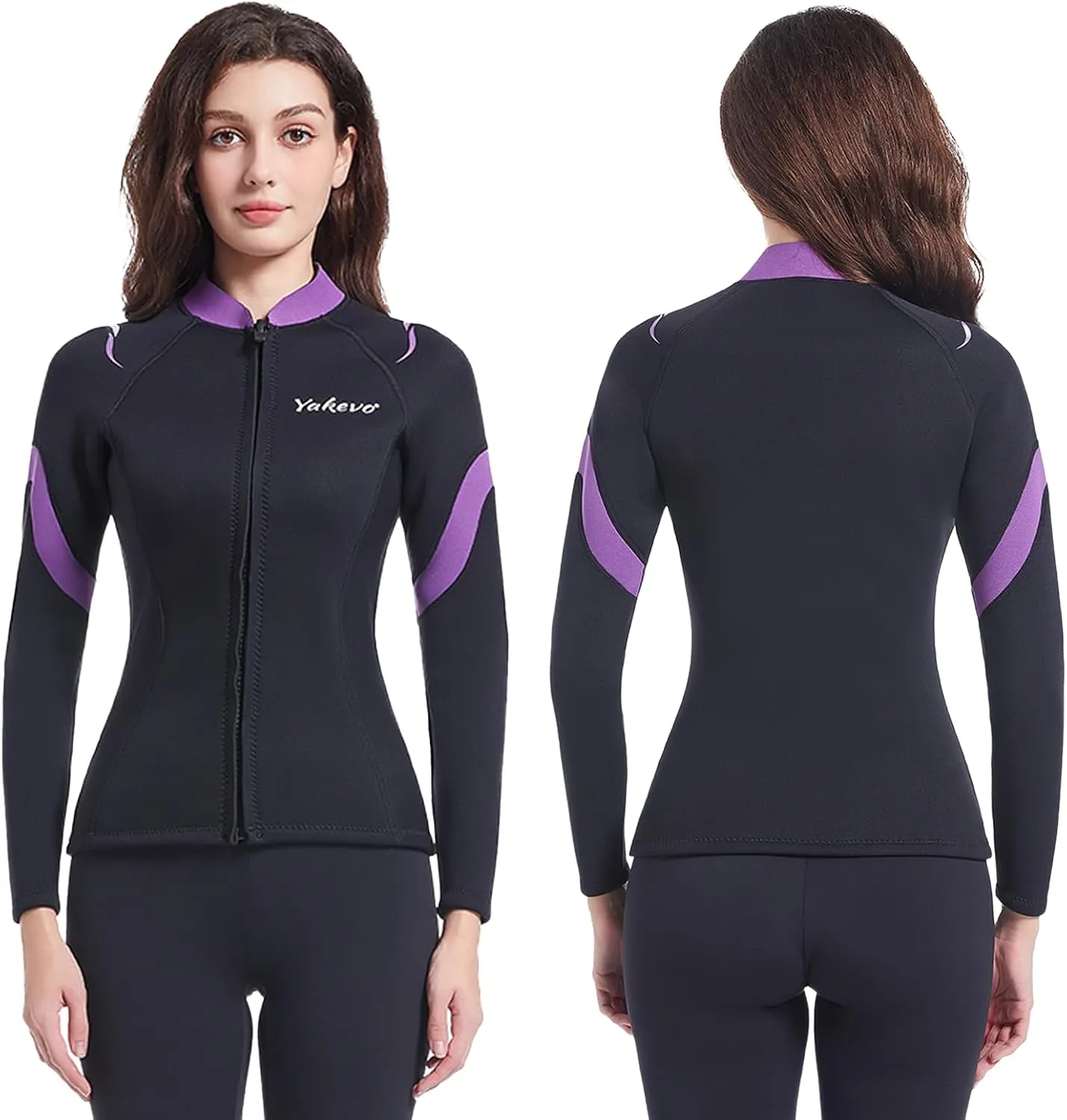 Wetsuit Top Men,2mm Mens Wetsuit Top 3mm Long Sleeve Wetsuit Jacket Men Front Zip Warm Wets Suit Jackets for Men Stretch Mens Wetsuit Top