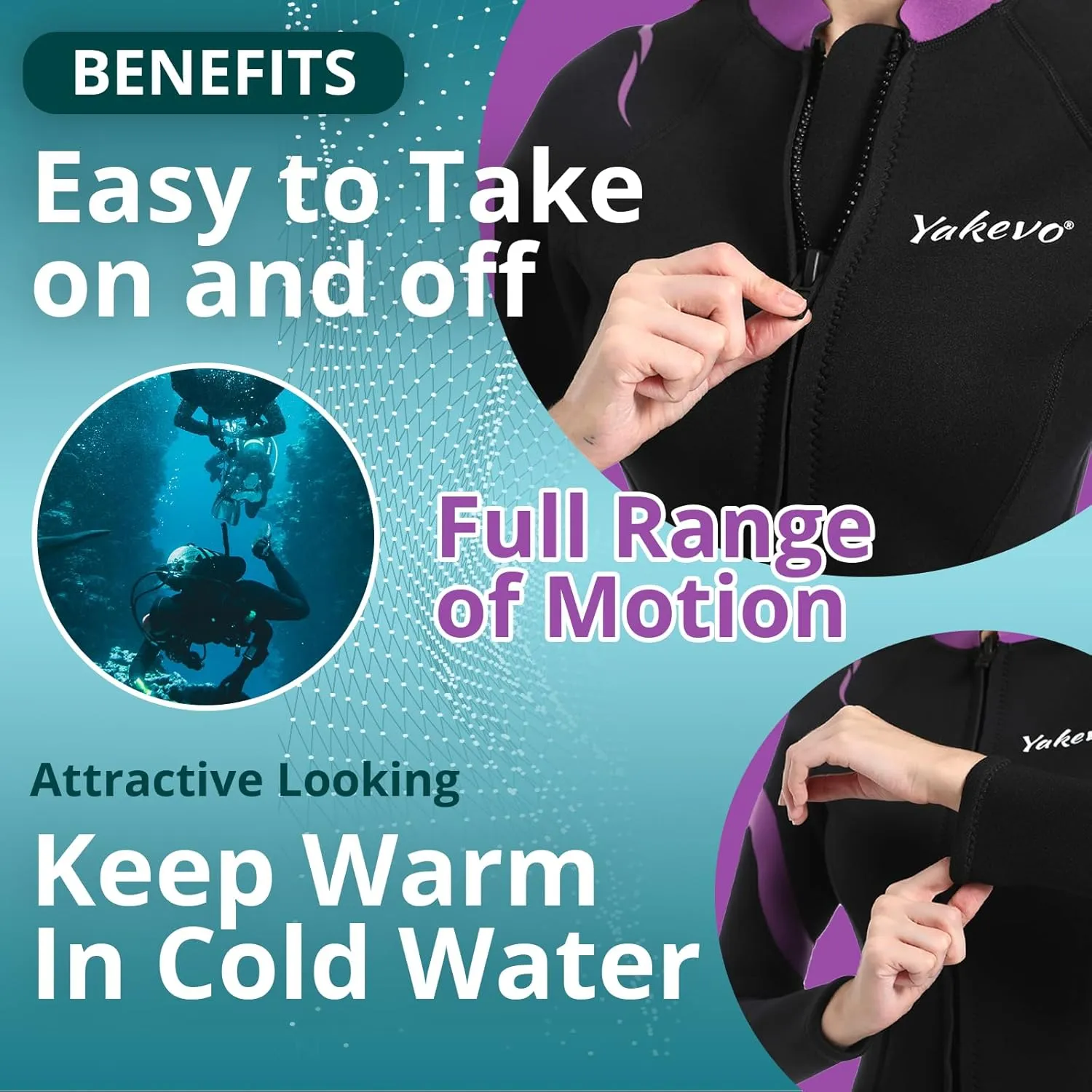 Wetsuit Top Men,2mm Mens Wetsuit Top 3mm Long Sleeve Wetsuit Jacket Men Front Zip Warm Wets Suit Jackets for Men Stretch Mens Wetsuit Top