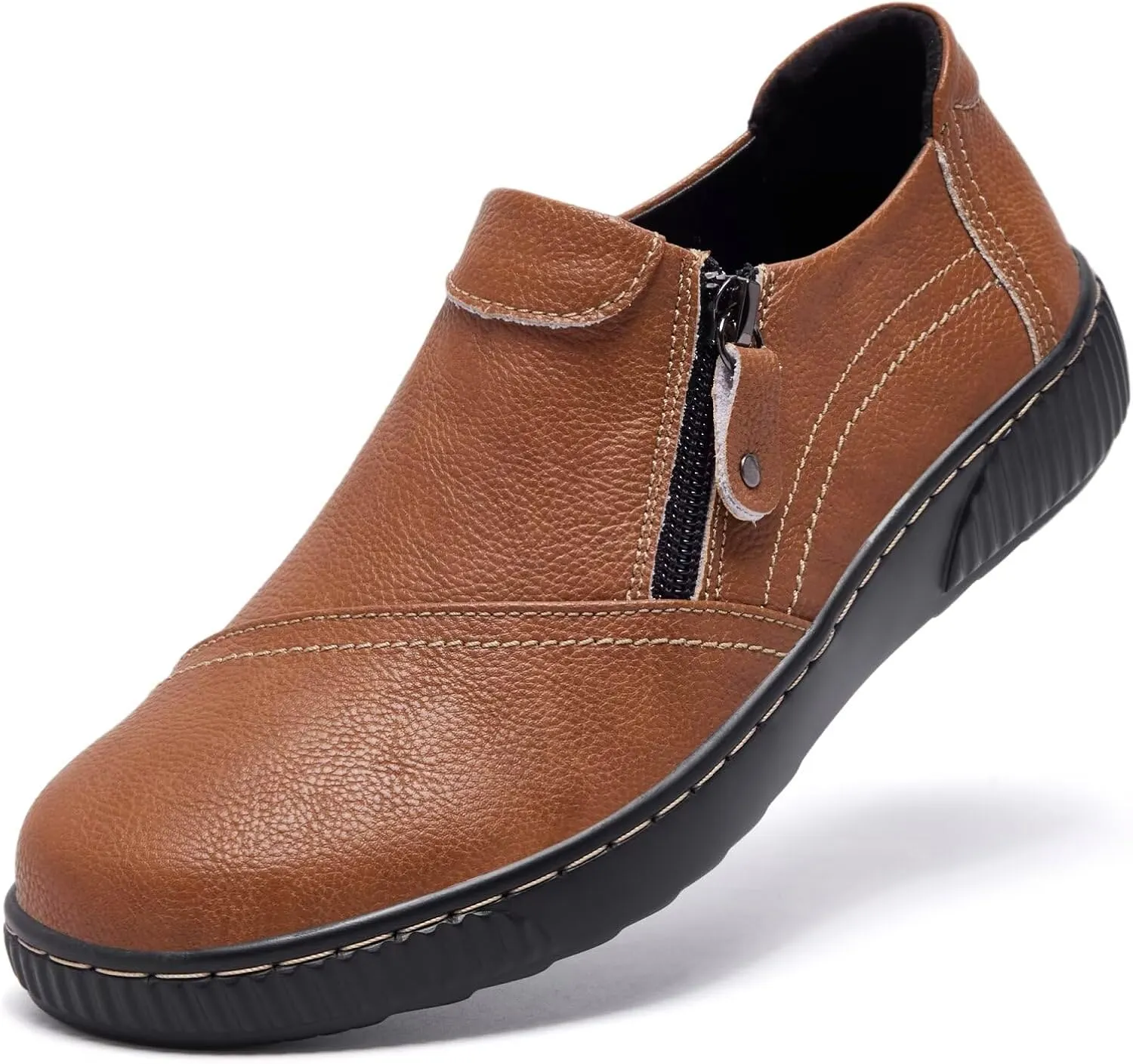 Women Casual Slip on Leather Loafers Dress Walking Shoes