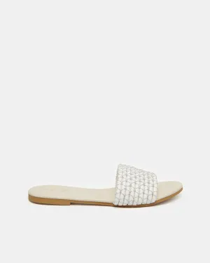 Women White Textured Mule