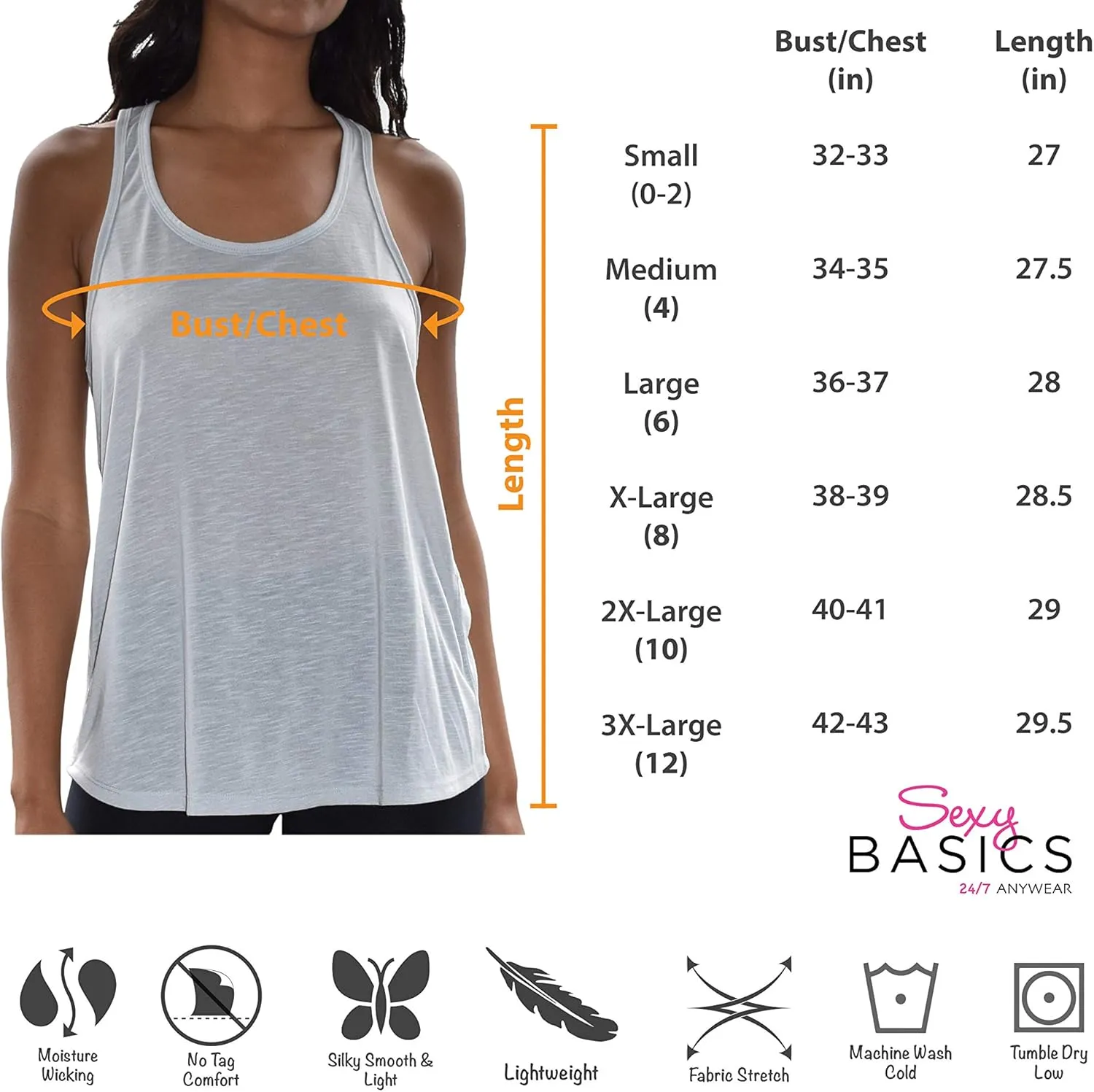 Women's 5 Pack Everyday Flowy Burnout Racer Back Active Workout Tank Tops