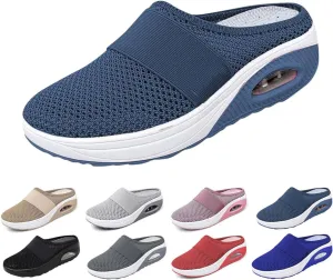 Women's Air Cushion Slip-On Breathable Orthopedic Walking Shoes, Heelless Mesh Sandals, Women's Orthopedic Sneakers