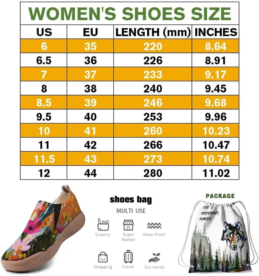 Women's Art Illustration Slip-on Shoes Colourful Casual Loafers Lightweight Comfortable Travel Footwear