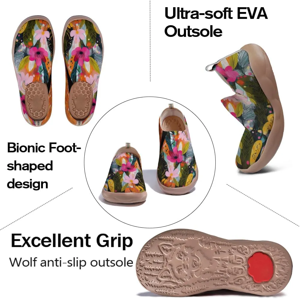Women's Art Illustration Slip-on Shoes Colourful Casual Loafers Lightweight Comfortable Travel Footwear