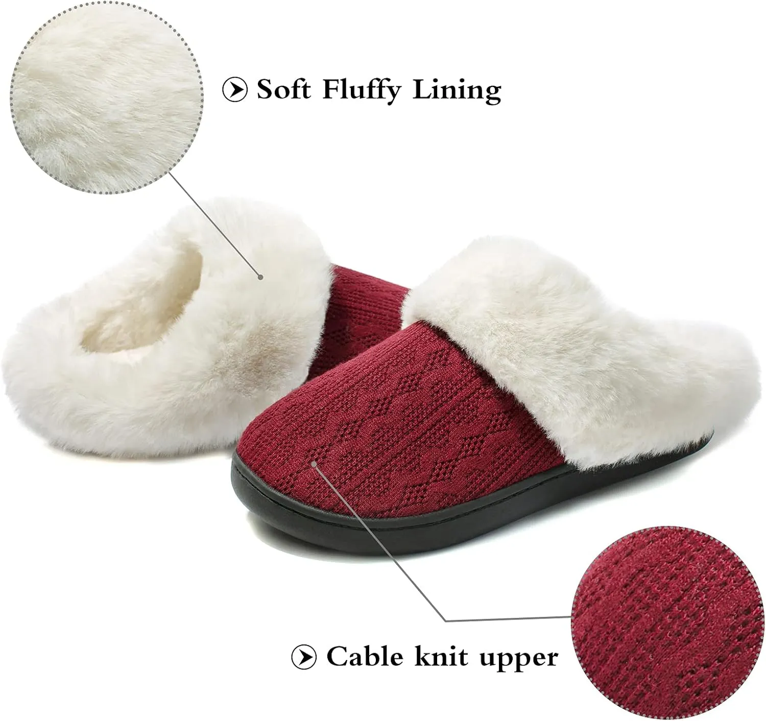 Womens Cozy Fuzzy Plaid House Slippers Memory Foam Slip on Indoor Outdoor