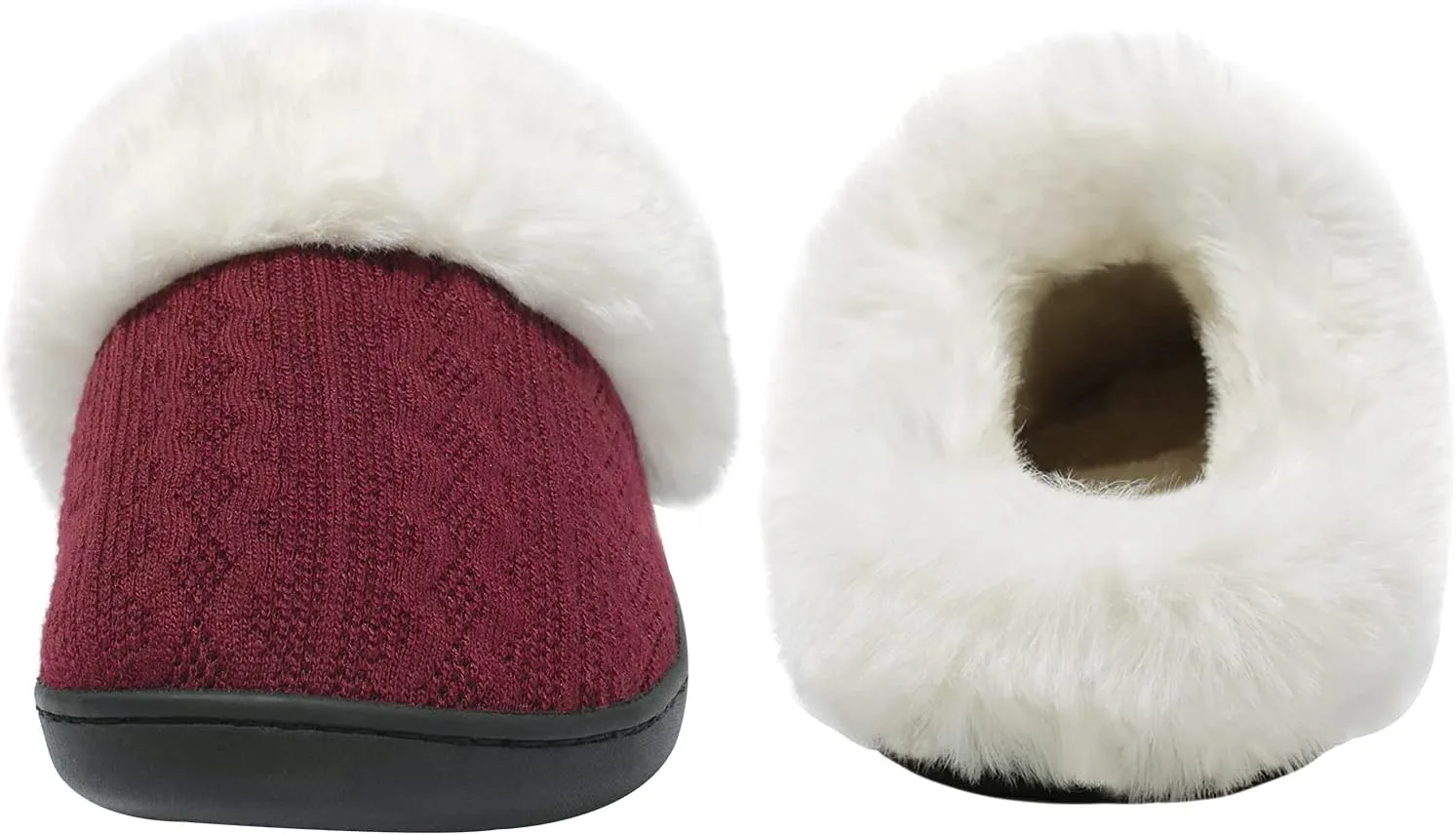 Womens Cozy Fuzzy Plaid House Slippers Memory Foam Slip on Indoor Outdoor