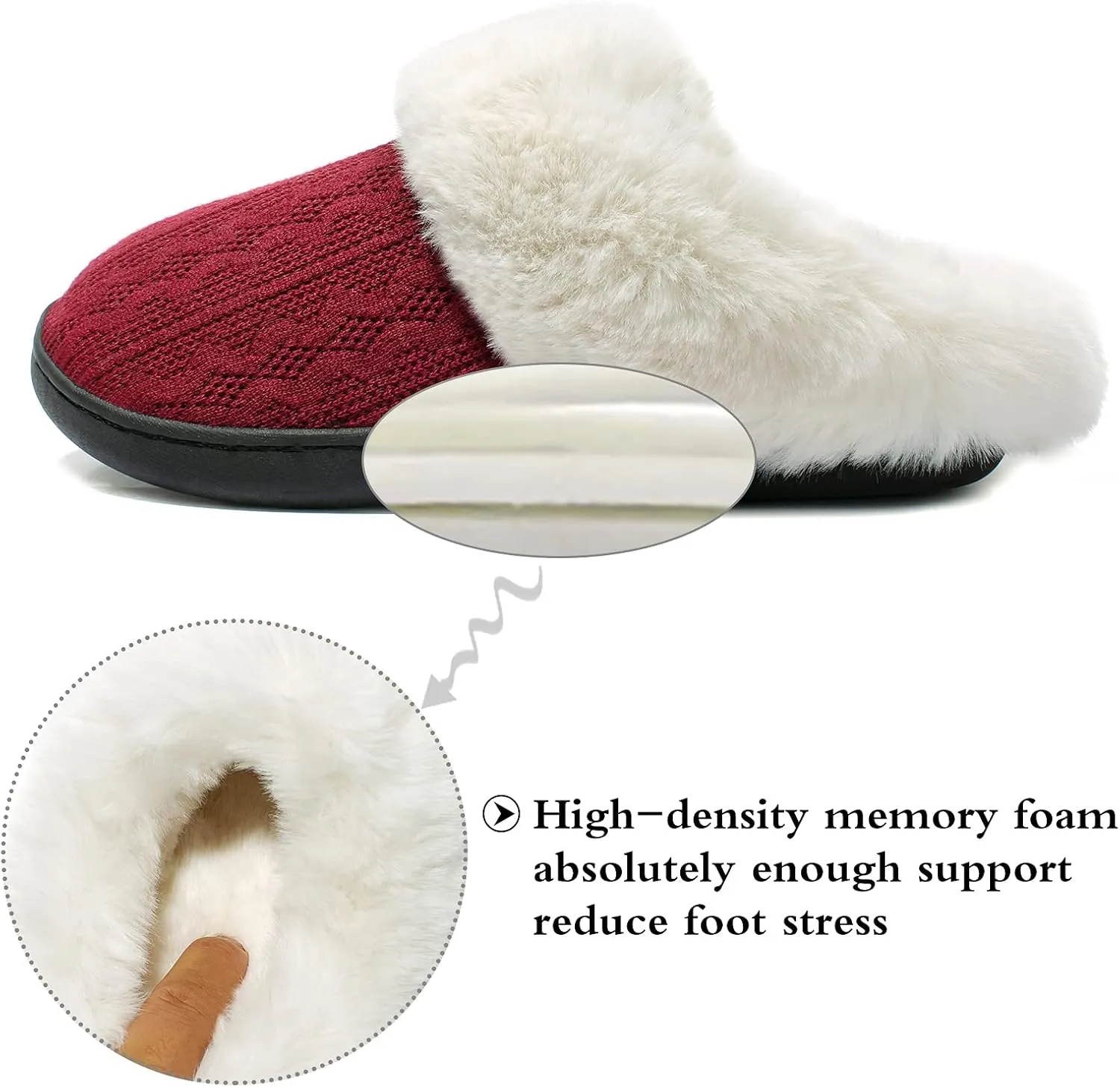 Womens Cozy Fuzzy Plaid House Slippers Memory Foam Slip on Indoor Outdoor