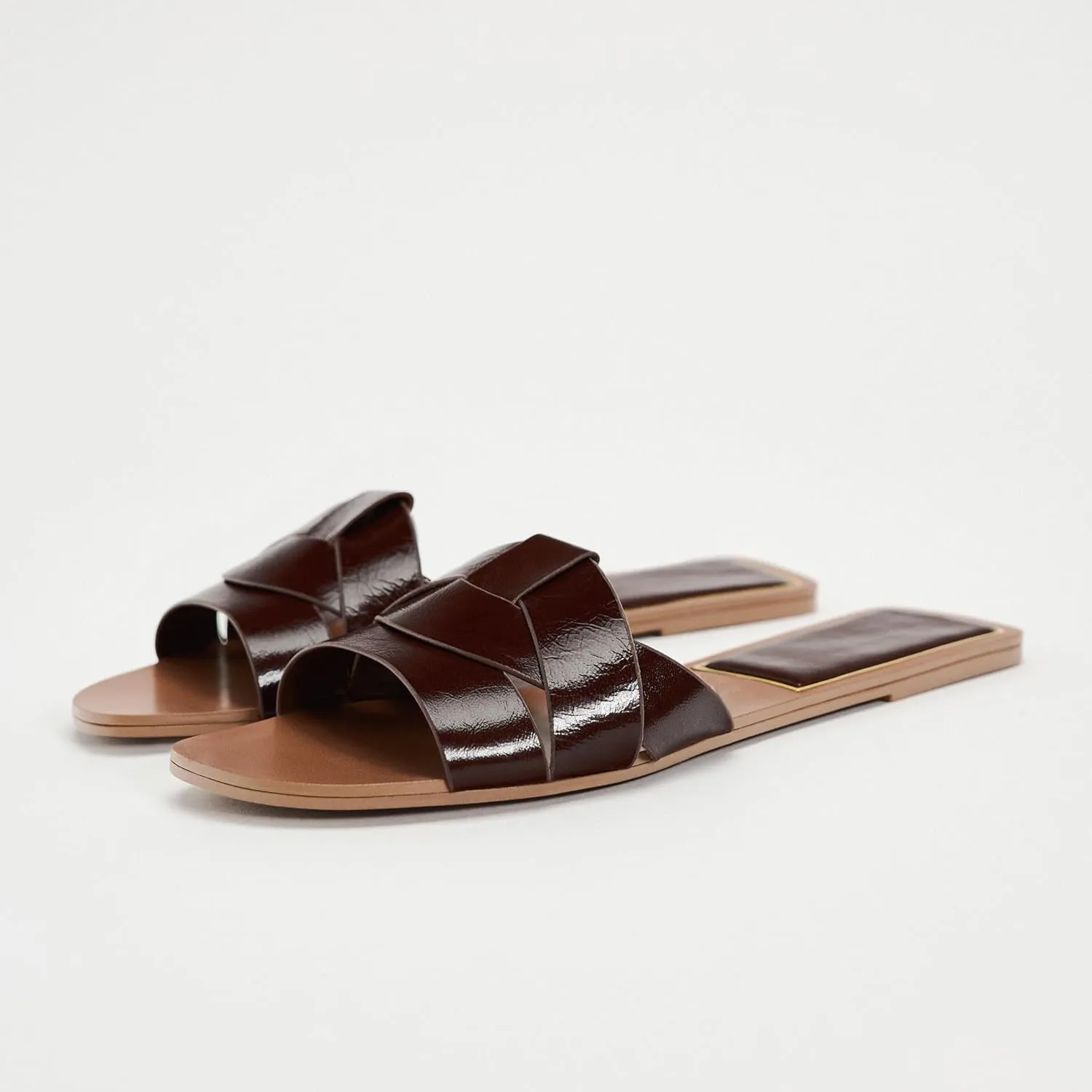 Women's Criss Cross Straps Flat Sandals Open Toe Fashion Braided Slides Summer Summer Dressy Beach Slippers