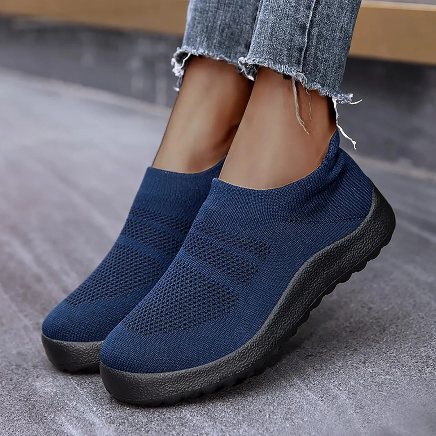 Womens Ladies Walking Running Shoes Slip On Lightweight Mens Tennis Shoes Wide Men's Casual Dress Shoes Women Shoes Sneakers Black Tennis Shoe Loafers Dress Shoe