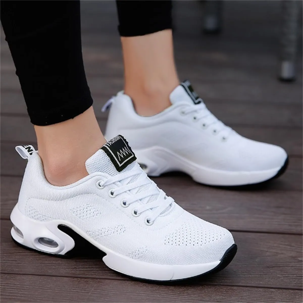 Womens Orthopedic Sneakers,Breathable Knit Mesh Casual Air Cushion Shoes,Platform Non Slip Running Shoes with Arch Support