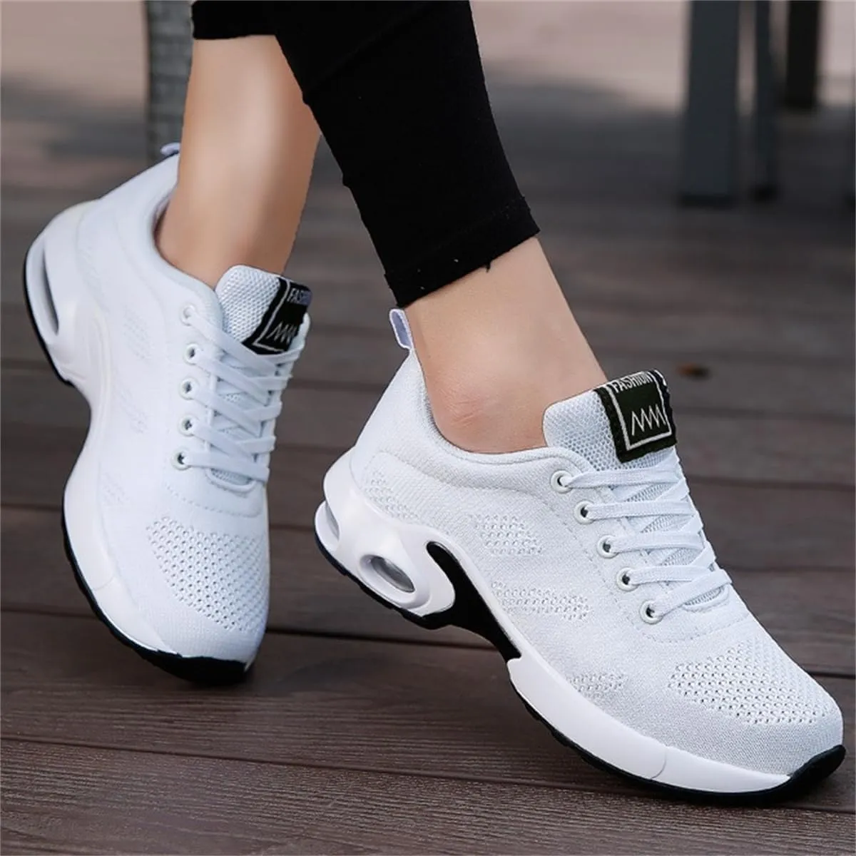 Womens Orthopedic Sneakers,Breathable Knit Mesh Casual Air Cushion Shoes,Platform Non Slip Running Shoes with Arch Support
