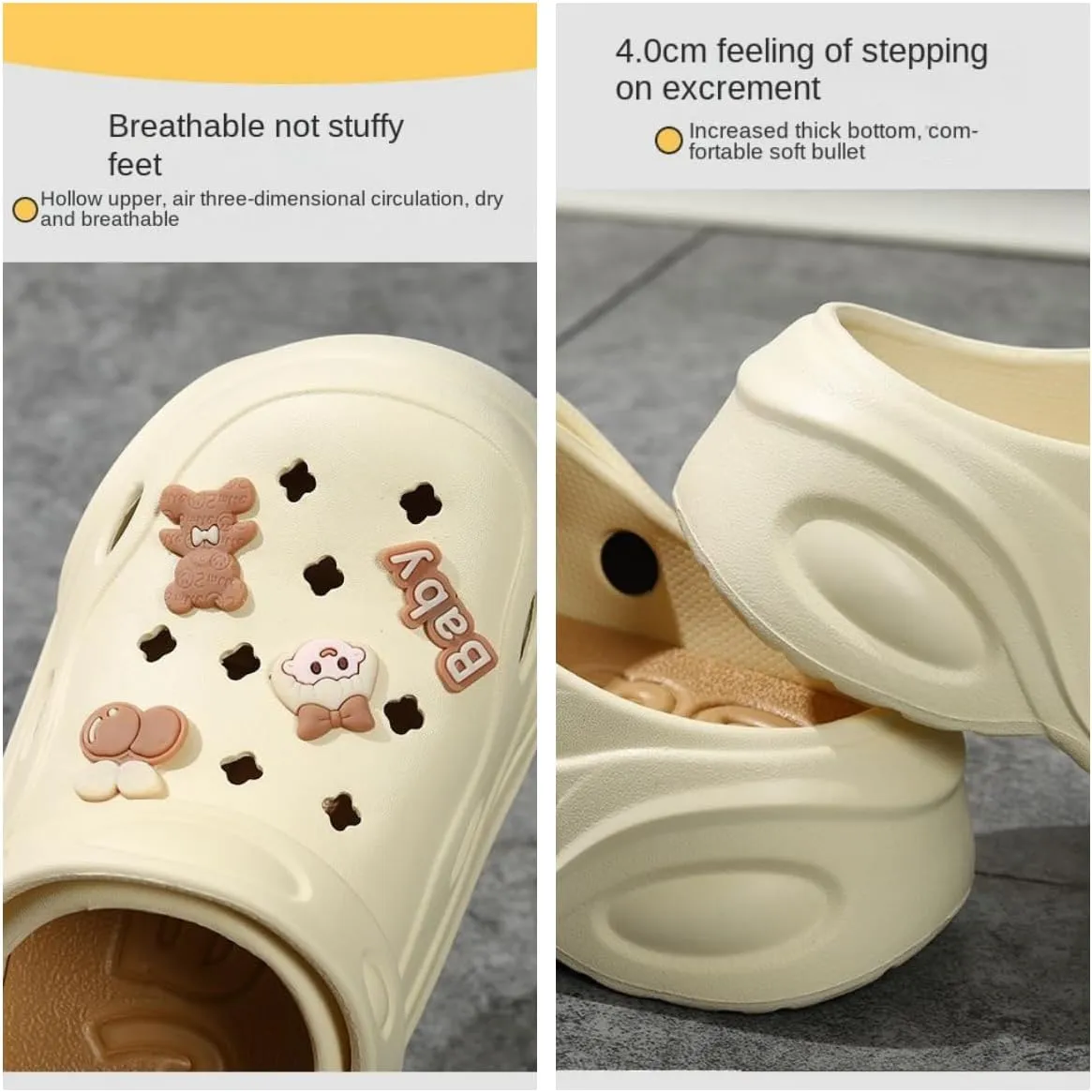 Women's Platform Clogs Slip On Slides Shoes Beach Sandals Gardener Clog Hight Heels Mule Slippers Garden Shoes DIY Cartoon Accessories Sandals