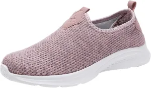 Women's Slip On Walking Shoes Running Comfortable Slip On Shoes Women Fashion Casual Tennis Shoes Platform Sneakers Red Tennis Shoe Loafers Dress Shoe
