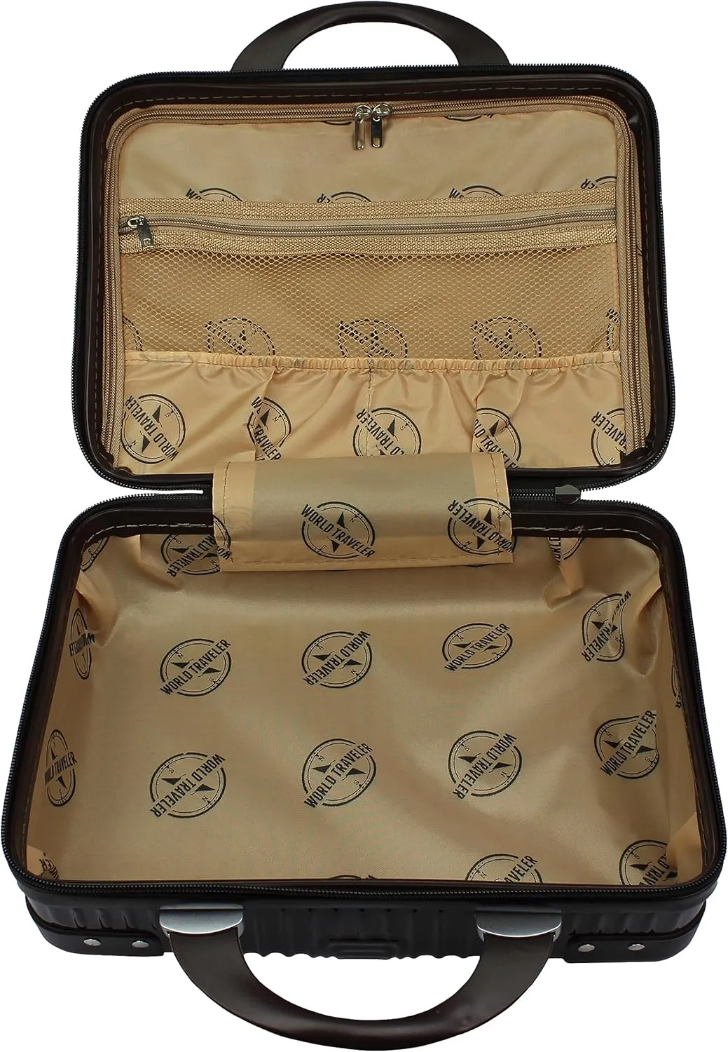 World Traveler VentureX Airline Approved Luggage – Lightweight Hardside Suitcase with Spinner Wheels, Brown, 2-Piece Carry-On Set