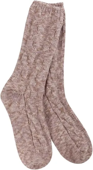 World's Softest Weekend Ragg Cable Crew Socks, One Size Fits Most