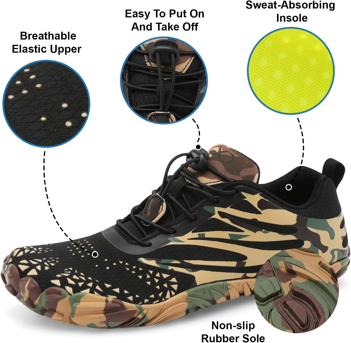 XIHALOOK Athletic Hiking Water Shoes Womens Mens Quick Dry Barefoot for Beach Walking Kayaking Surfing Training