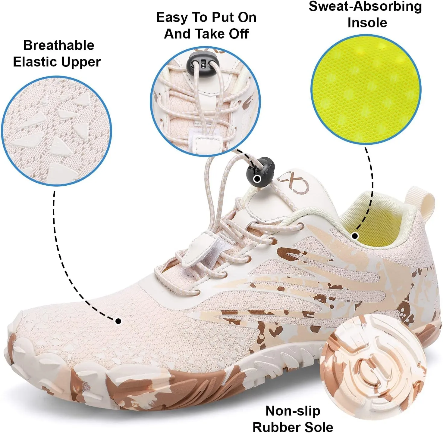 XIHALOOK Athletic Hiking Water Shoes Womens Mens Quick Dry Barefoot for Beach Walking Kayaking Surfing Training