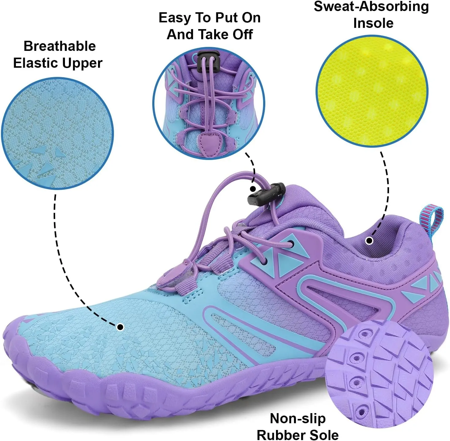 XIHALOOK Athletic Hiking Water Shoes Womens Mens Quick Dry Barefoot for Beach Walking Kayaking Surfing Training