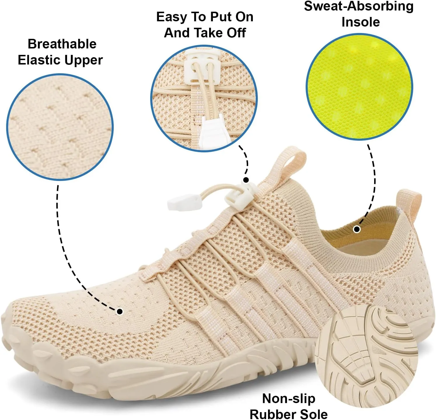 XIHALOOK Athletic Hiking Water Shoes Womens Mens Quick Dry Barefoot for Beach Walking Kayaking Surfing Training