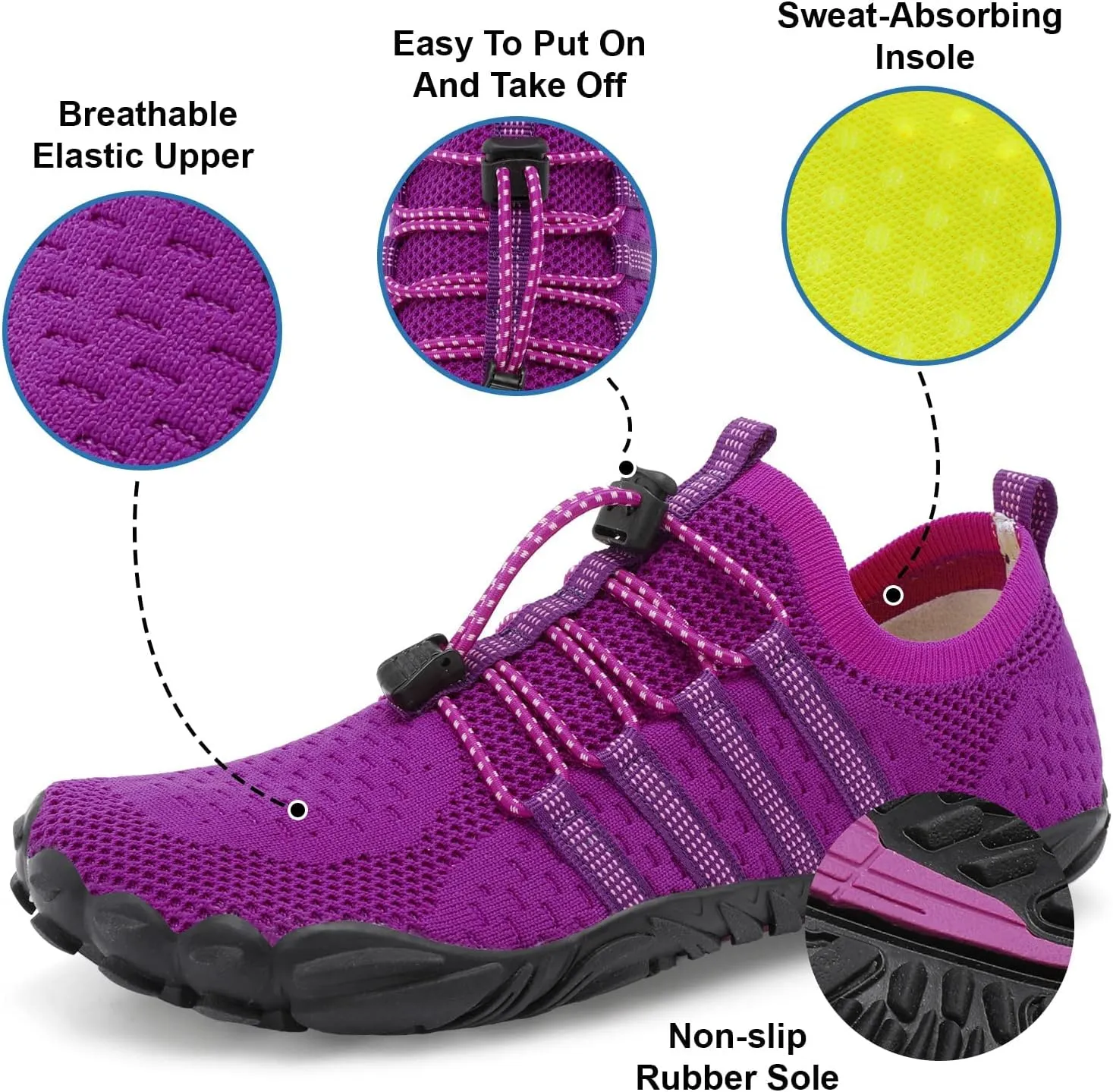 XIHALOOK Athletic Hiking Water Shoes Womens Mens Quick Dry Barefoot for Beach Walking Kayaking Surfing Training