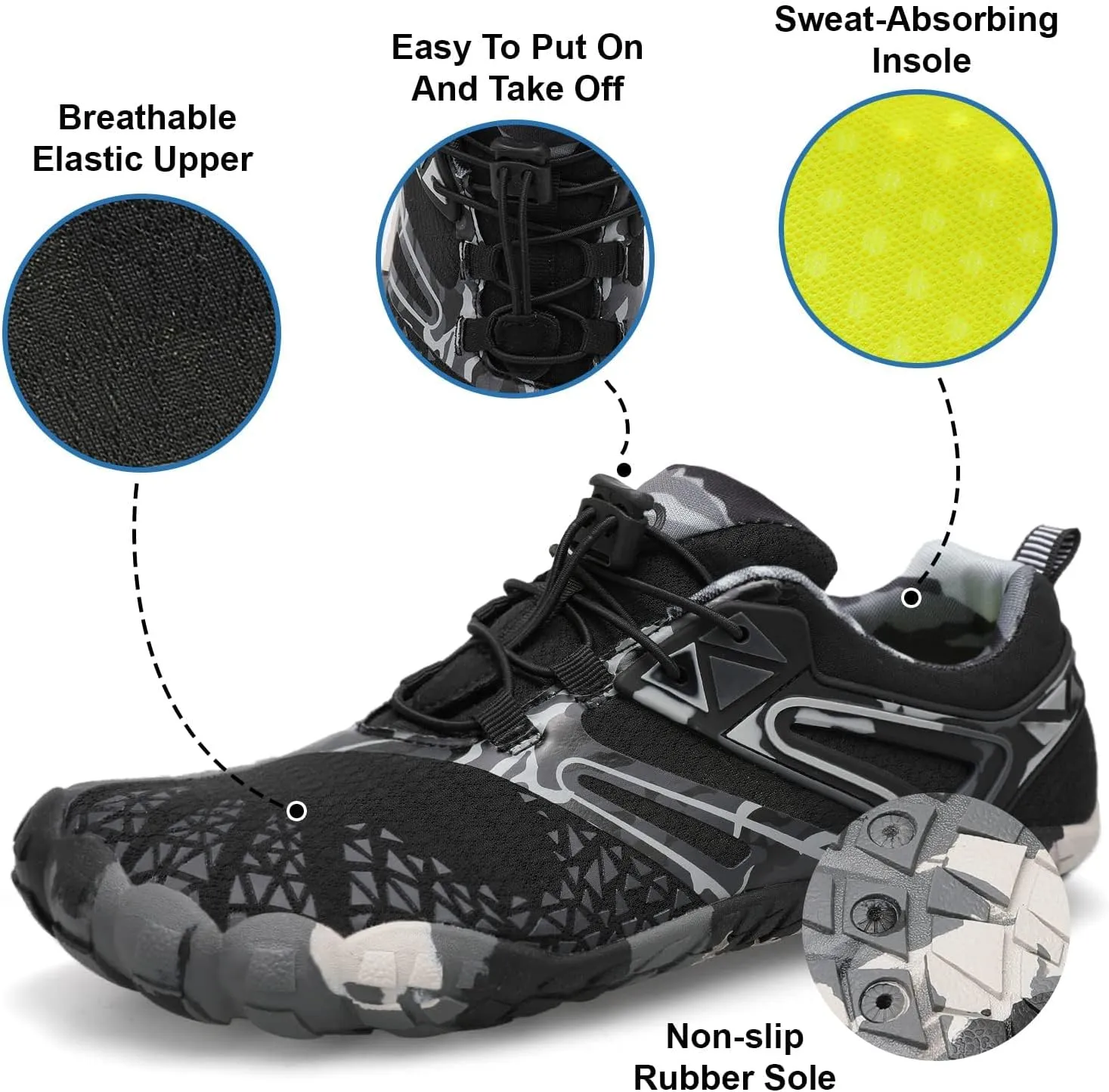 XIHALOOK Athletic Hiking Water Shoes Womens Mens Quick Dry Barefoot for Beach Walking Kayaking Surfing Training
